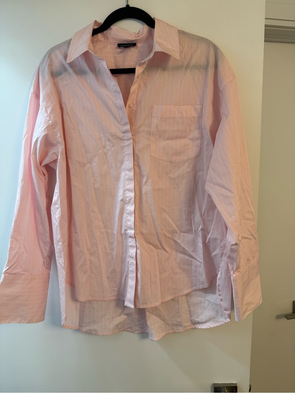 Pink Striped Button-Up Shirt